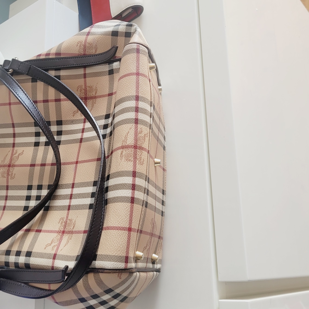 Burberry Beige Checkered Women's Bag